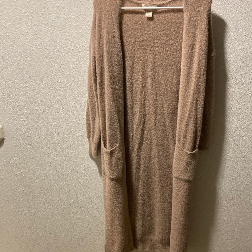 Fuzzy pink long sweater